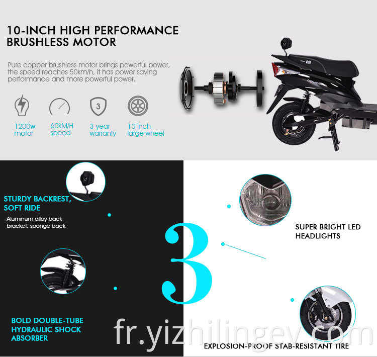 Scooter à cyclomoteur électrique avec pédales Scooter à deux roues de conception de haute qualité 800W CE Electronic Famber 200kg 1001-2000W 12 #